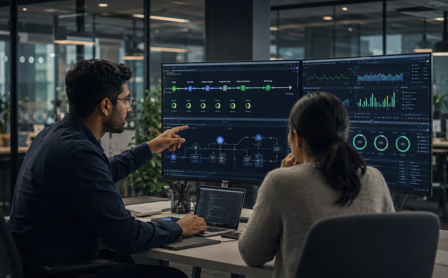 DevOps monitoring and automation benefits visual
