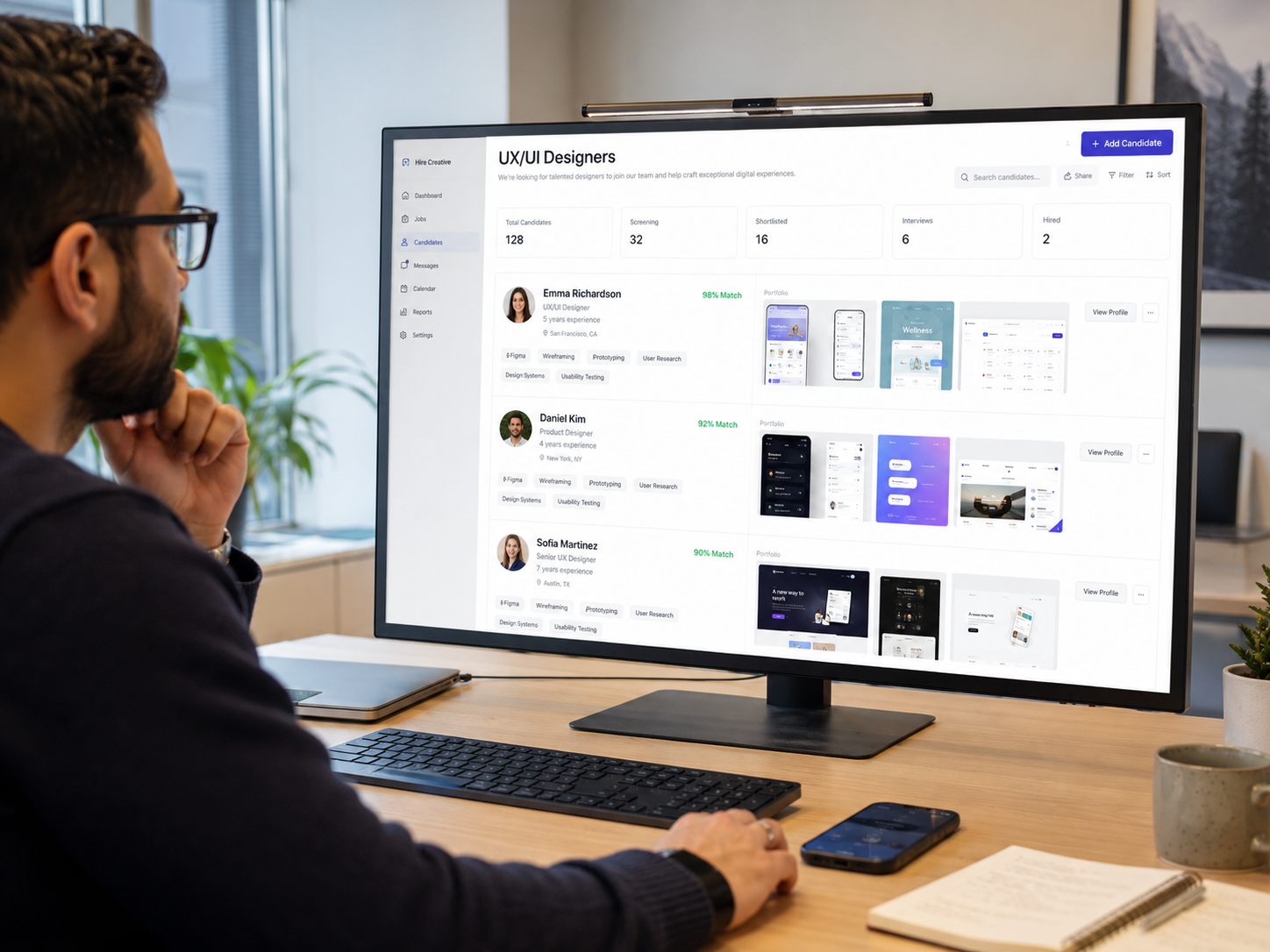 Hire UI/UX Designers workflow